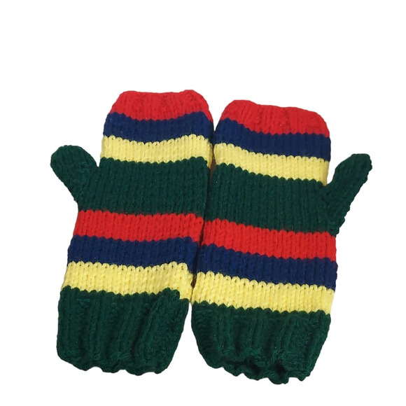 Hand knitted fingerless gloves in gorgeous bright‎ colors - Picture 5 of 10